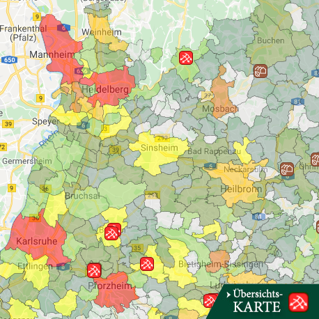 Übersichtskarte Wärmenetze Steckbriefe