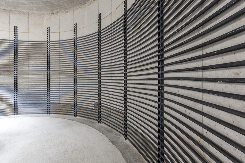 Innenansicht des Eis-Energiespeichers in der Bauphase