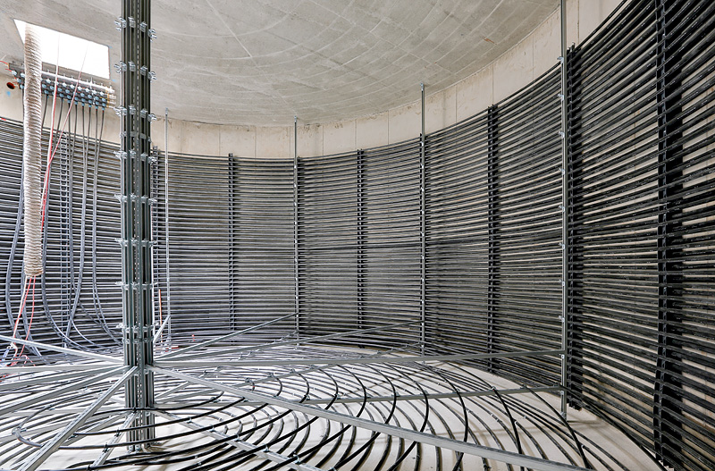Innenansicht des Eis-Energiespeichers in der Bauphase