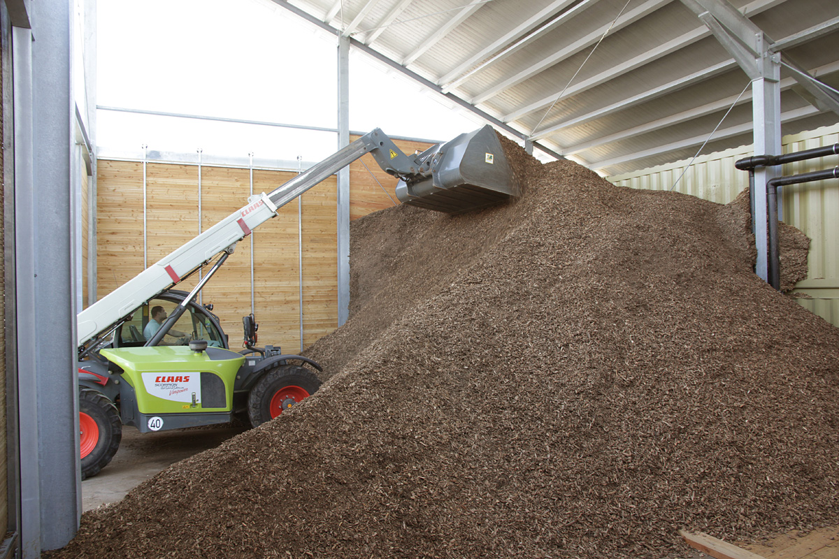 Holzhackschnitzel-Lager
