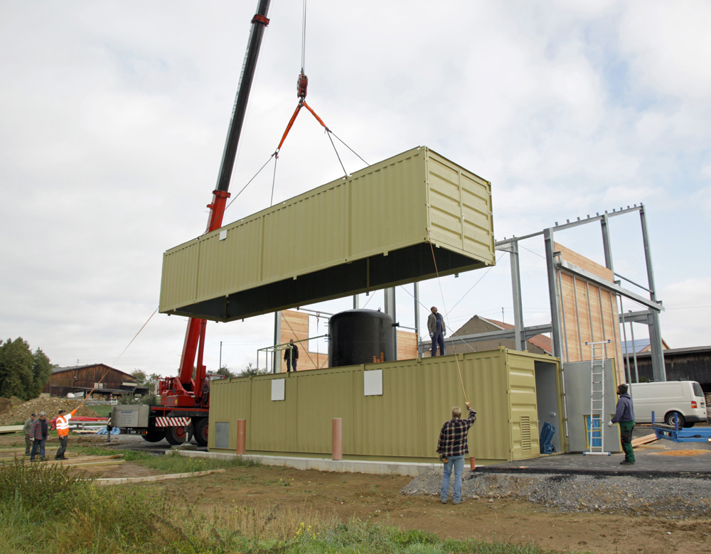 Heizzentrale in der Bauphase