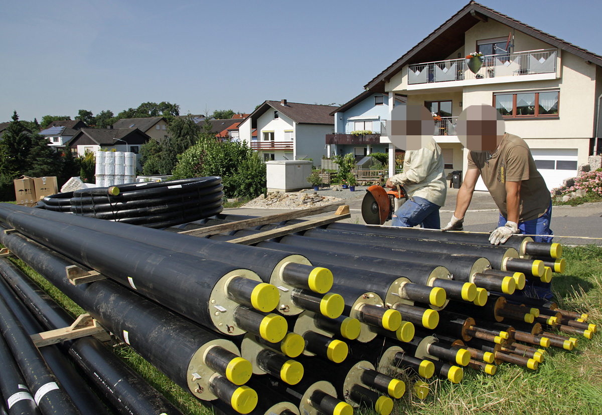 Rohrleitungen für das Wärmenetz