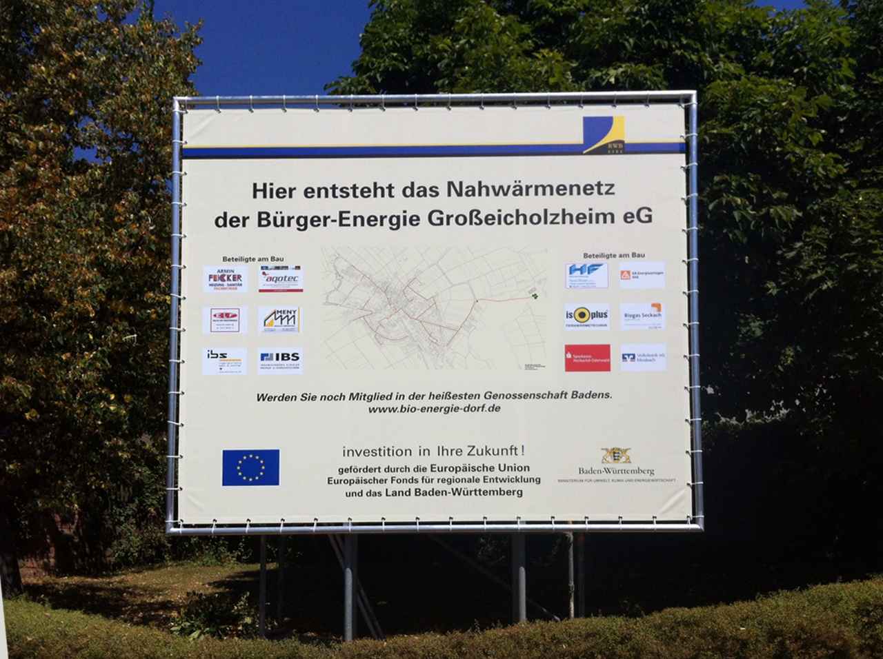 Bauschild zum Nahwärmenetz