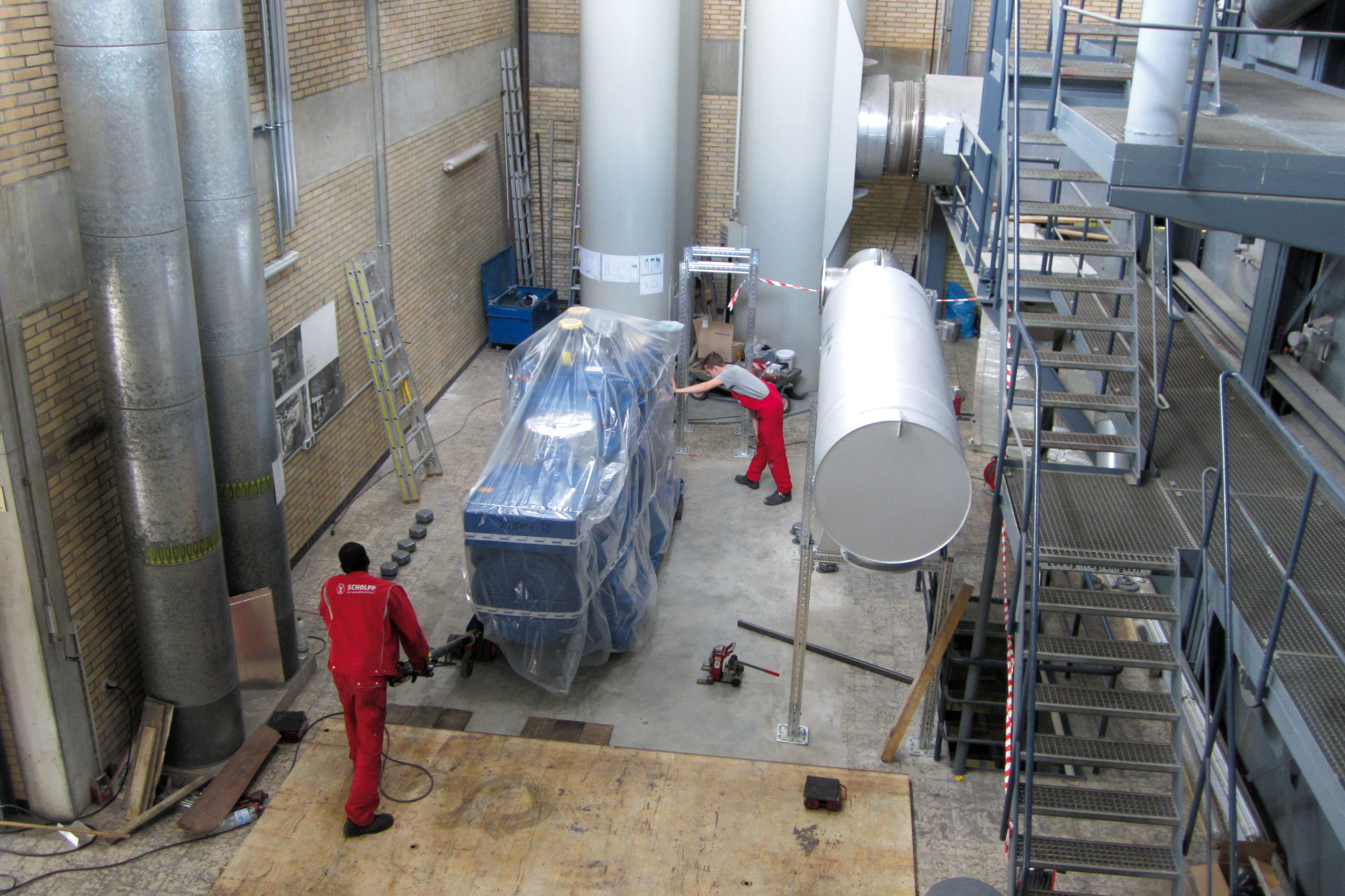 Heizzentrale während der Bauphase
